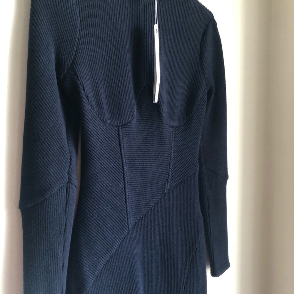 Jonathan Simkhai directional rib turtleneck slit